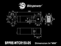 Bitspower Premium Cuboid Reservoir 150 (D5)