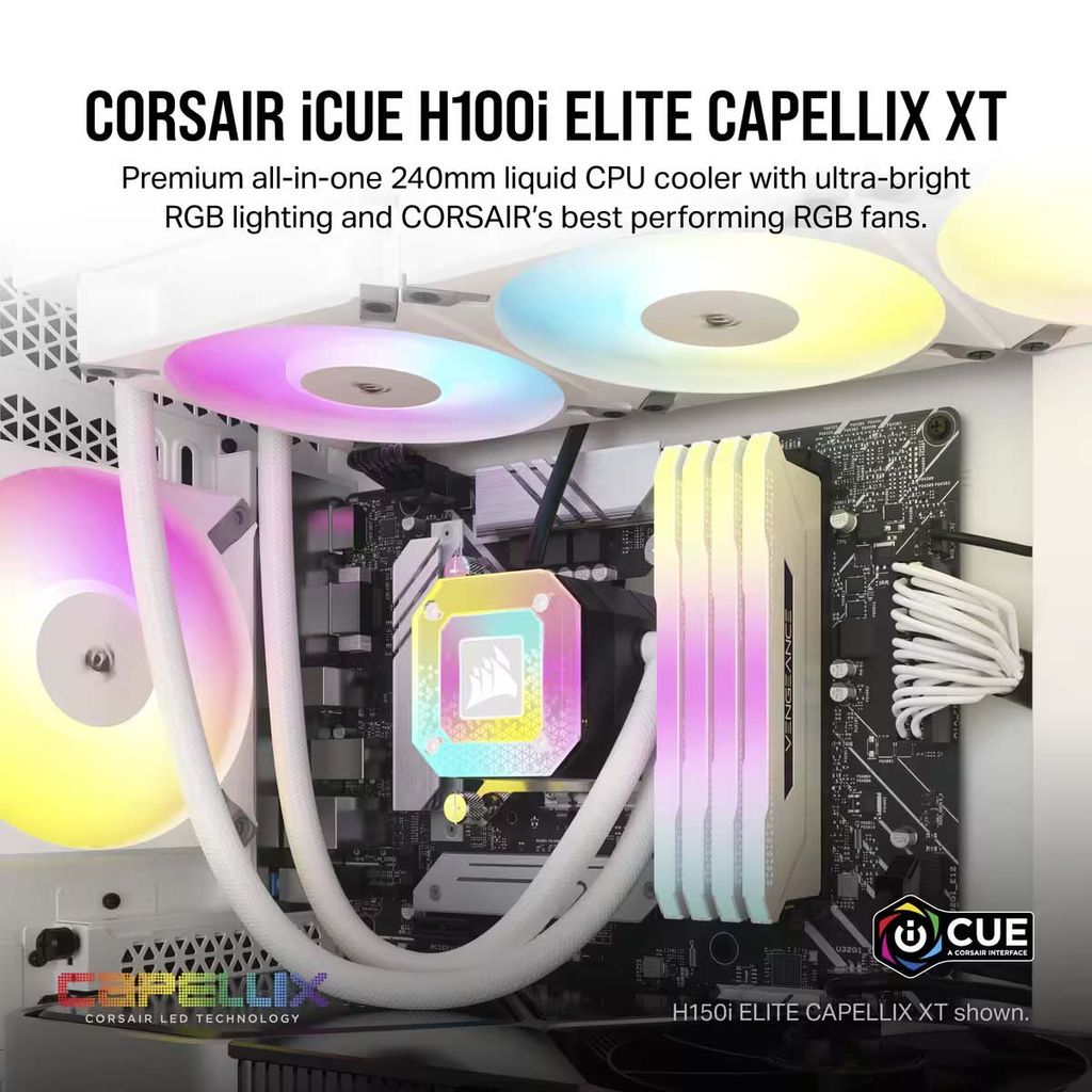 Tản nhiệt nước AIO Corsair H100i ELITE CAPELLIX XT WHITE