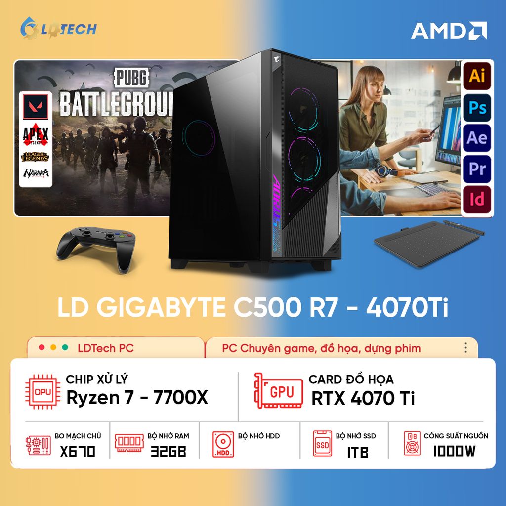 LD GIGABYTE C500 R7 - 4070Ti