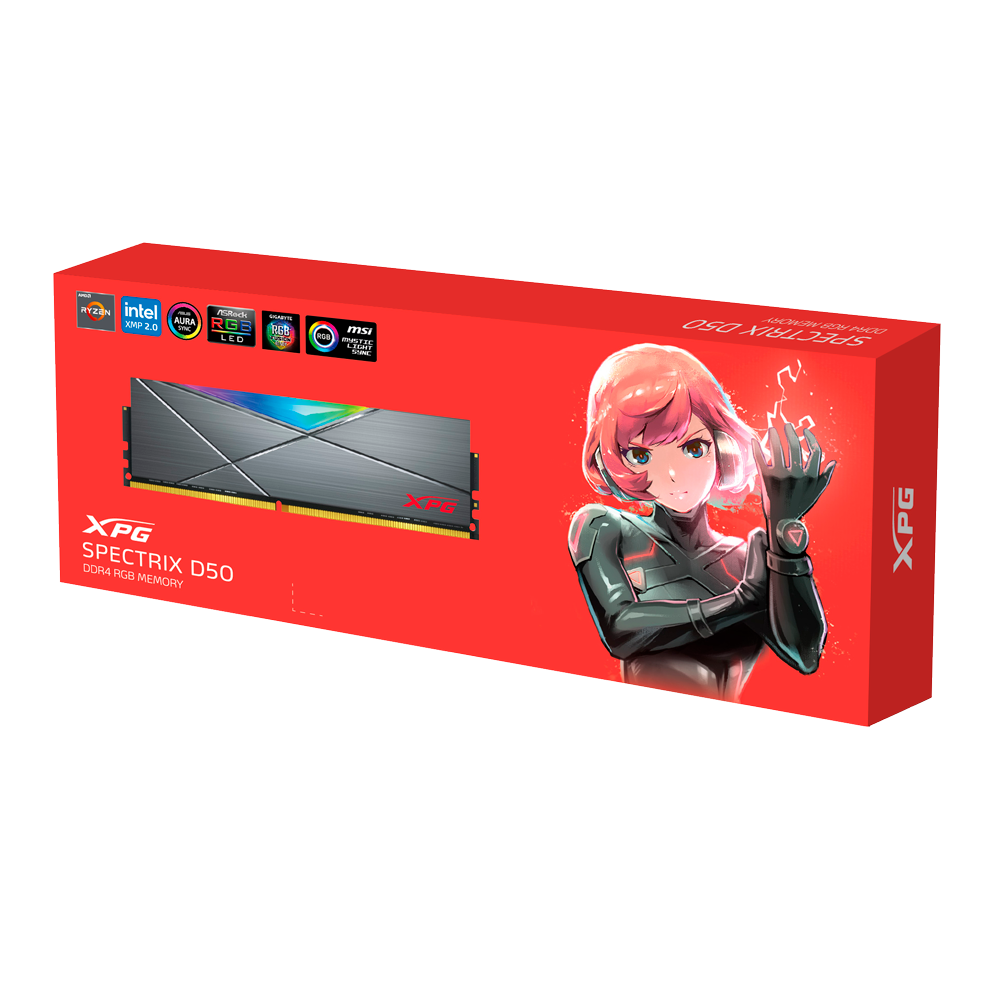 RAM PC ADATA XPG D50 RGB 8GB (1x8GB) 3600MHz DDR4