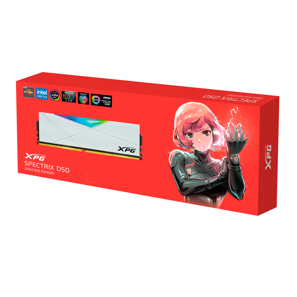 RAM PC ADATA XPG D50 RGB 8GB (1x8GB) 3600MHz DDR4