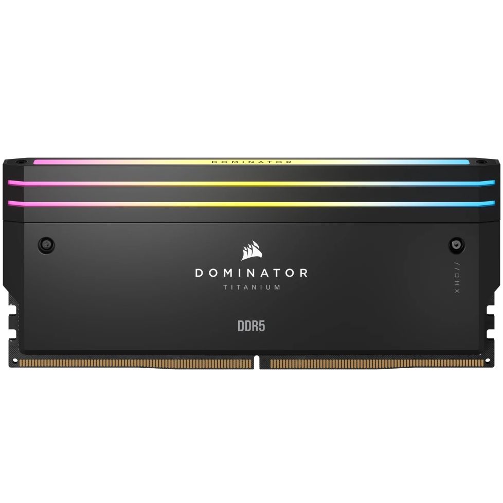 RAM Corsair DOMINATOR® TITANIUM RGB 96GB (2x48GB) DDR5 DRAM 6600MT/s CL32 Intel XMP Memory Kit — Black