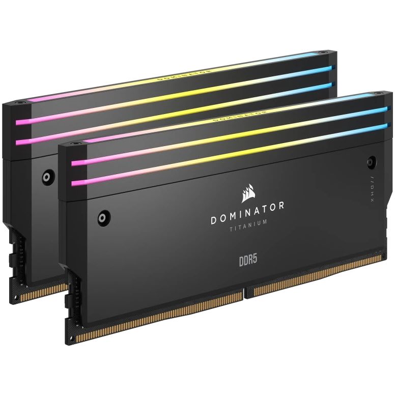 RAM Corsair DOMINATOR® TITANIUM RGB 96GB (2x48GB) DDR5 DRAM 6600MT/s CL32 Intel XMP Memory Kit — Black