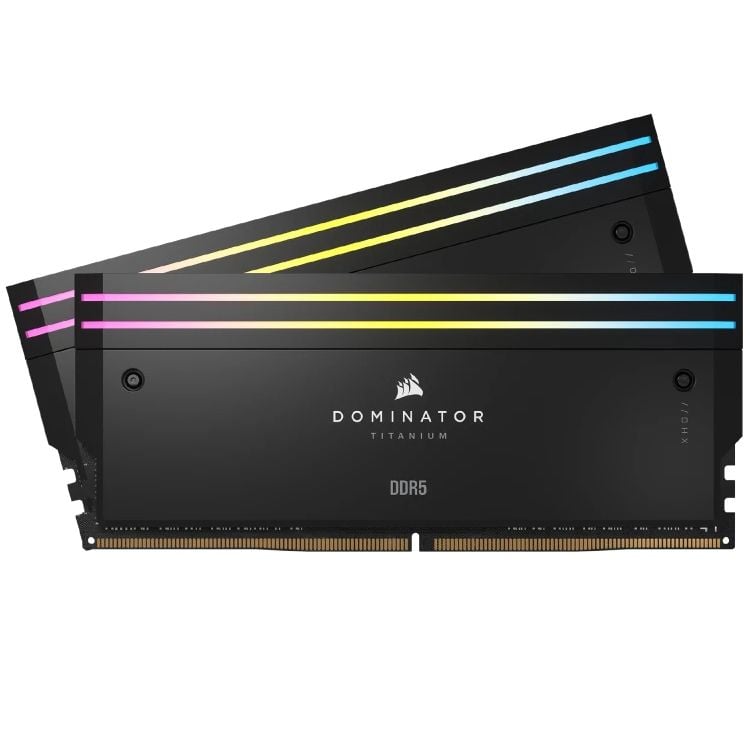 RAM Corsair DOMINATOR® TITANIUM RGB 96GB (2x48GB) DDR5 DRAM 6400MT/s CL32 Intel XMP Memory Kit — Black