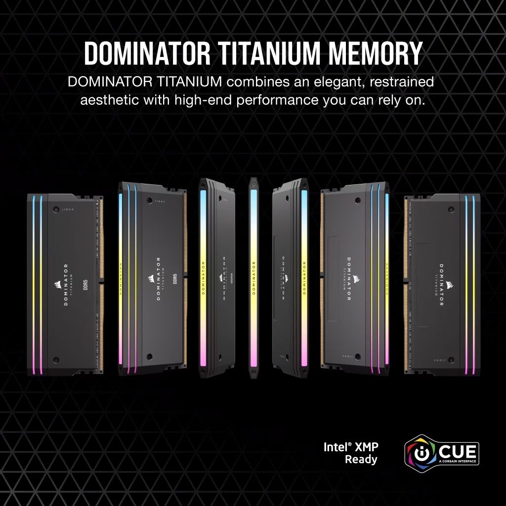 RAM Corsair DOMINATOR® TITANIUM RGB 32GB (2x16GB) DDR5 DRAM 7000MT/s CL34 Intel XMP Memory Kit — Black