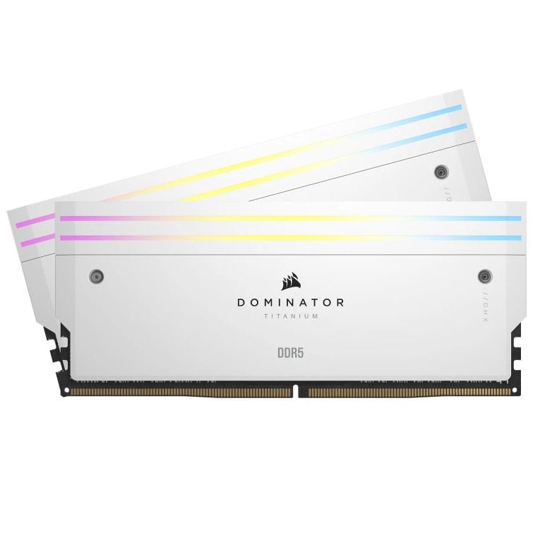 RAM Corsair DOMINATOR® TITANIUM RGB 96GB (2x48GB) DDR5 DRAM 6600MT/s CL32 Intel XMP Memory Kit — White
