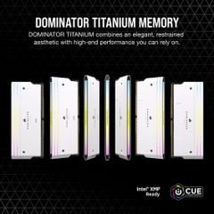 RAM Corsair DOMINATOR® TITANIUM RGB 32GB (2x16GB) DDR5 DRAM 6000MT/s CL30 Intel XMP Memory Kit — White