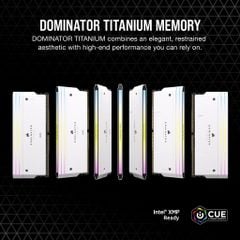 RAM Corsair DOMINATOR® TITANIUM RGB 32GB (2x16GB) DDR5 DRAM 6000MT/s CL30 Intel XMP Memory Kit — White