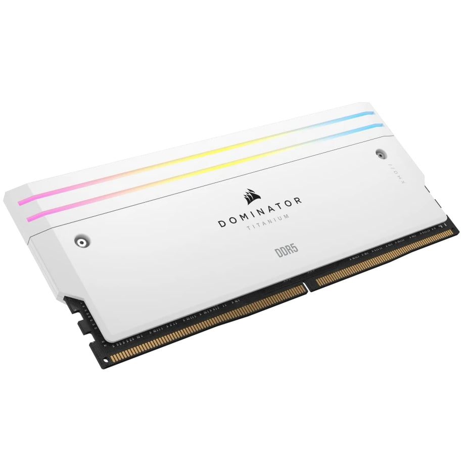 RAM Corsair DOMINATOR® TITANIUM RGB 96GB (2x48GB) DDR5 DRAM 6400MT/s CL32 Intel XMP Memory Kit — White