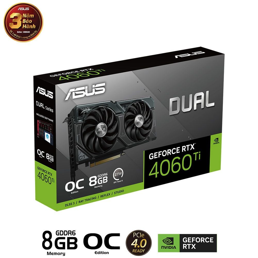 VGA ASUS Dual GeForce RTX™ 4060 Ti OC Edition 8GB GDDR6