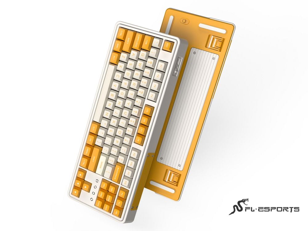 Bàn phím cơ FL-Esports CMK87SAM Yellow White 3 Mode