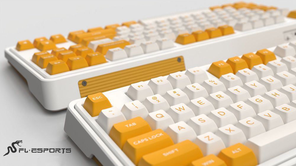 Bàn phím cơ FL-Esports CMK87SAM Yellow White 3 Mode