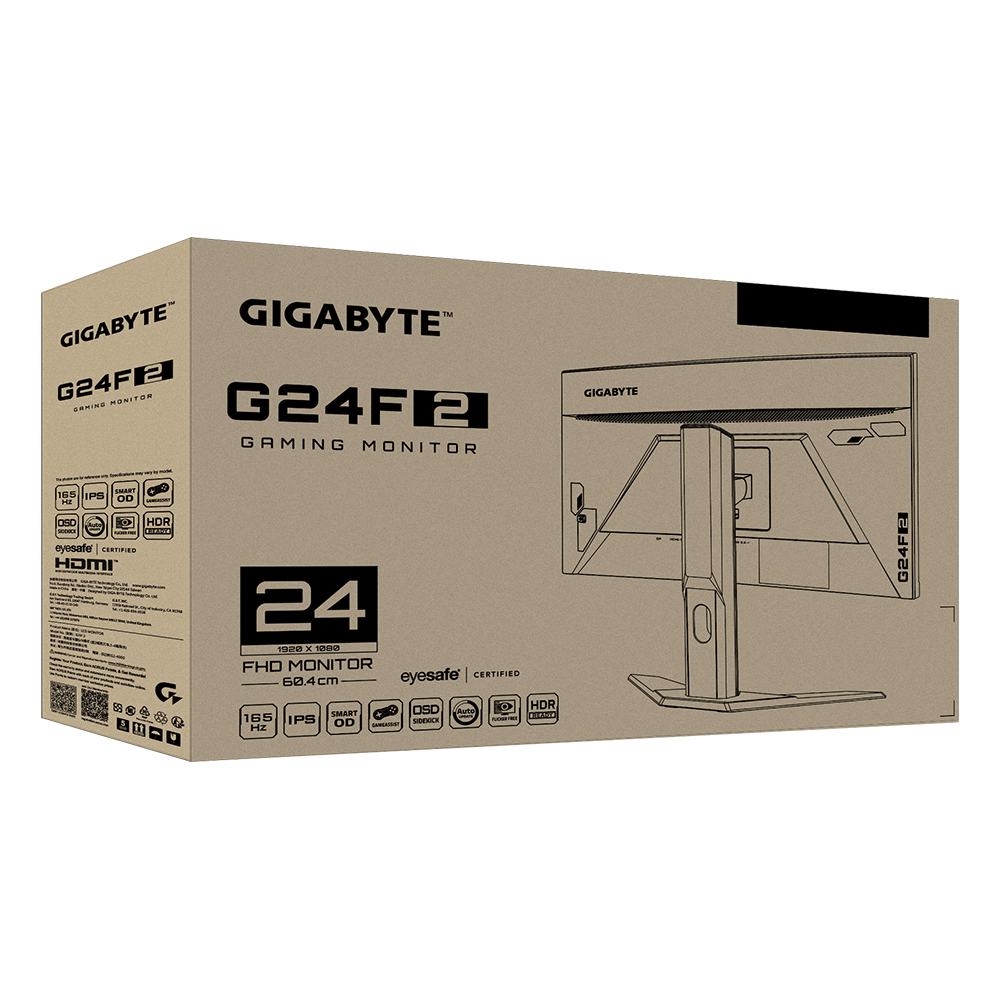 Màn hình GIGABYTE G24F 2(23.8 inch/FHD/SSIPS/180Hz/1ms/300nits/HDMI+DP)