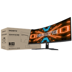 Màn hình GIGABYTE G34WQC-A Gaming (34 inch/WQHD/VA/144Hz/1ms/350nits/HDMI+DP/Loa/Cong)