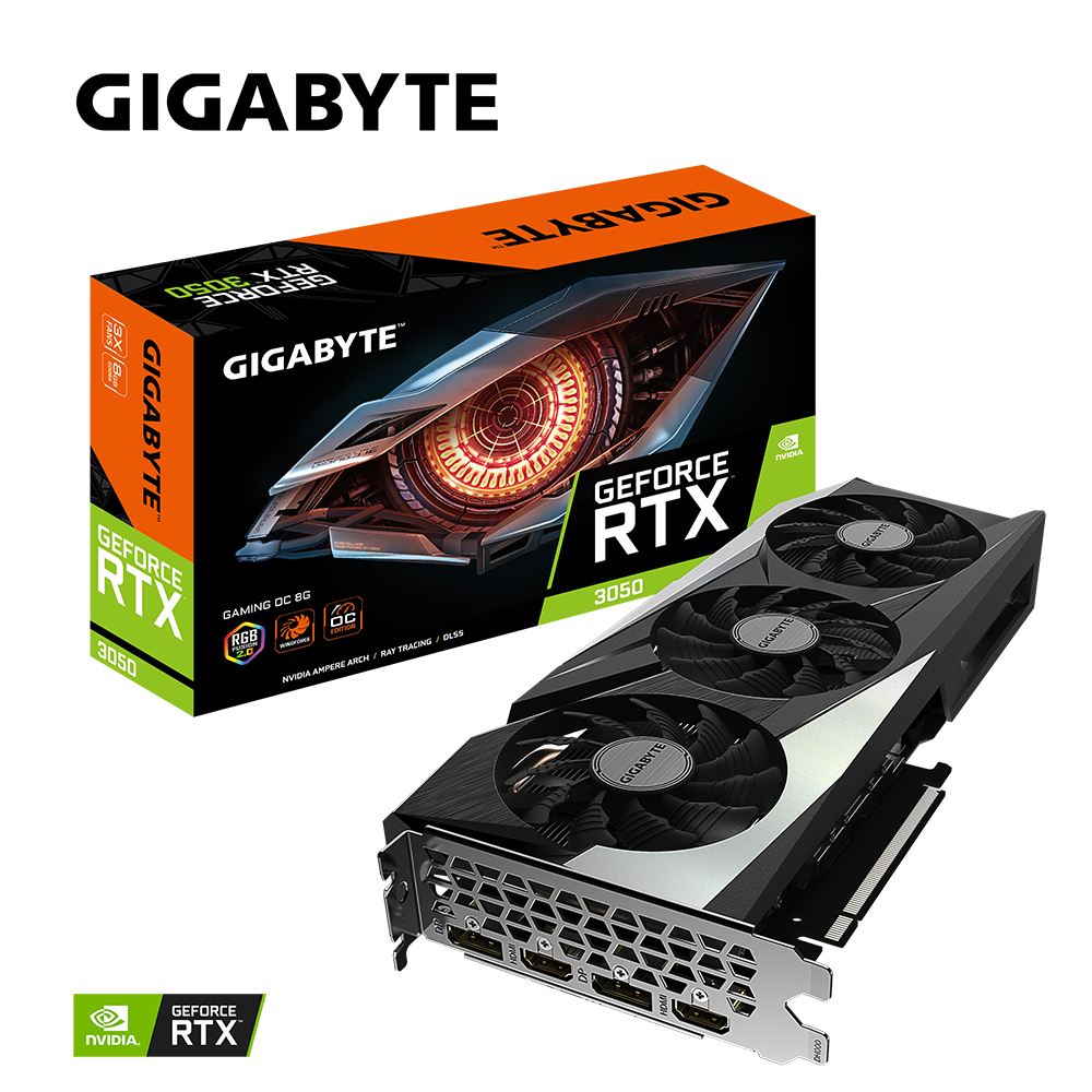 VGA GIGABYTE GeForce RTX™ 3050 Gaming OC 8G