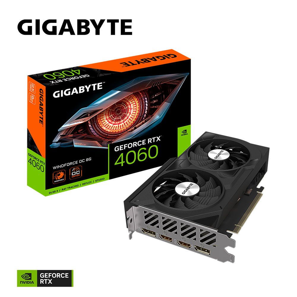 VGA GIGABYTE GeForce RTX™ 4060 WINDFORCE OC 8G