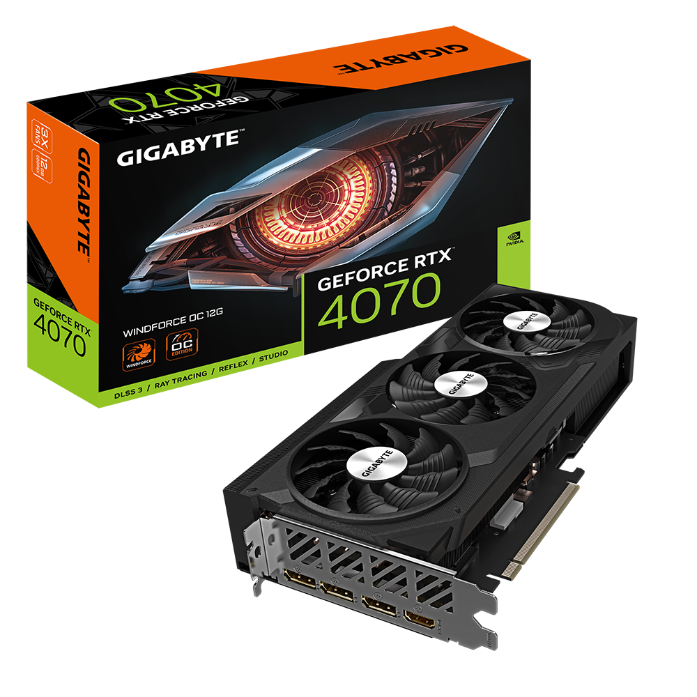 VGA GIGABYTE GeForce RTX™ 4070 WINDFORCE OC 12G