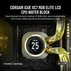 Block CPU Corsair iCUE XC7 RGB ELITE LCD CPU Water Block - Stealth Gray