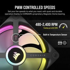 Fan Corsair iCUE LINK QX120 RGB 120mm PWM Starter Kit with iCUE LINK System Hub