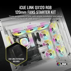 Fan Corsair iCUE LINK QX120 RGB 120mm PWM Starter Kit with iCUE LINK System Hub