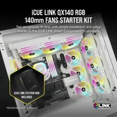 Fan Corsair iCUE LINK QX140 RGB 140mm PWM Starter Kit with iCUE LINK System Hub