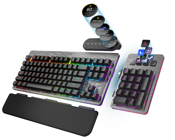 Bàn phím cơ Gaming Mountain Everest Max RGB Gunmetal Gray/Midnight Black