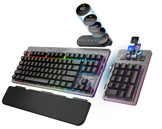 Bàn phím cơ Gaming Mountain Everest Max RGB Gunmetal Gray/Midnight Black