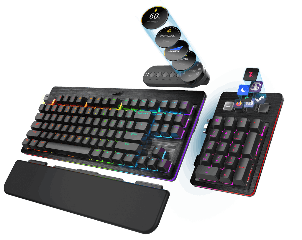 Bàn phím cơ Gaming Mountain Everest Max RGB Gunmetal Gray/Midnight Black