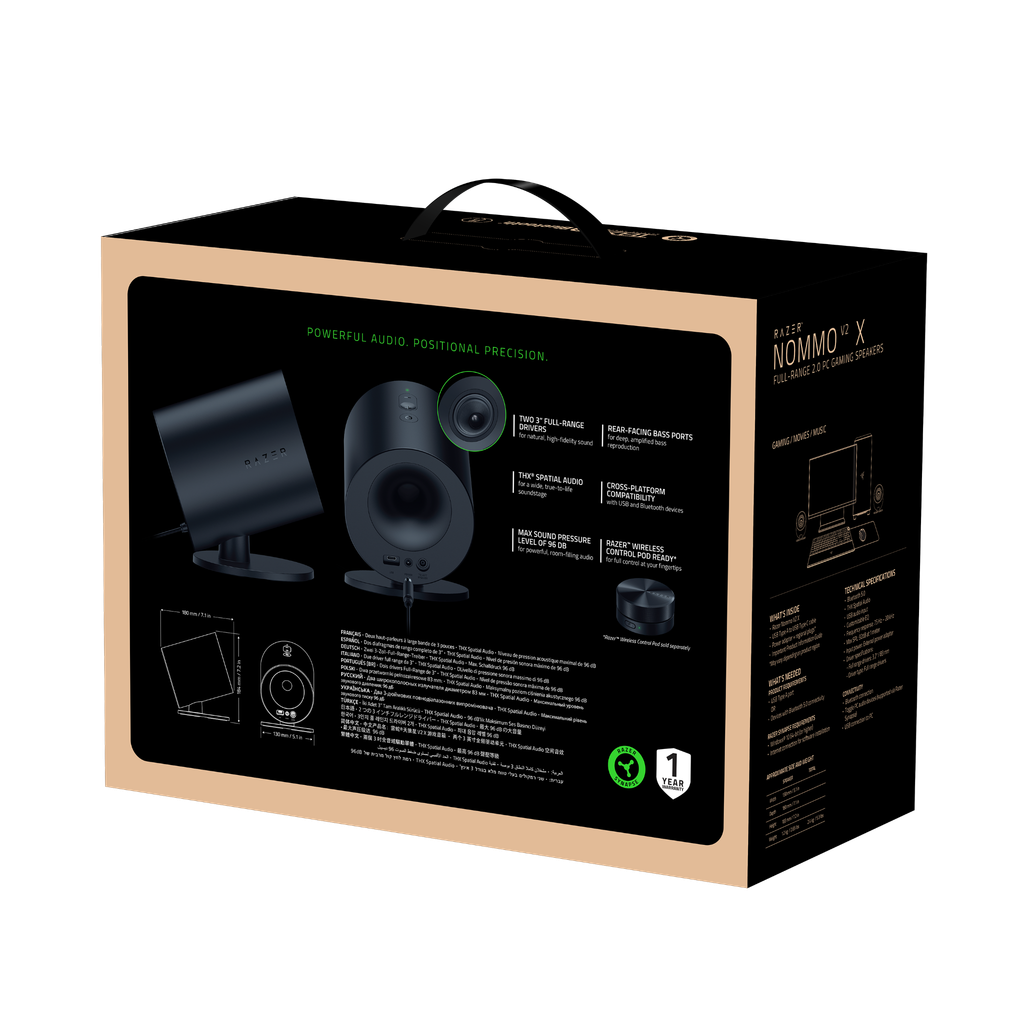 Loa Razer Nommo V2 X Bluetooth Gaming Speaker