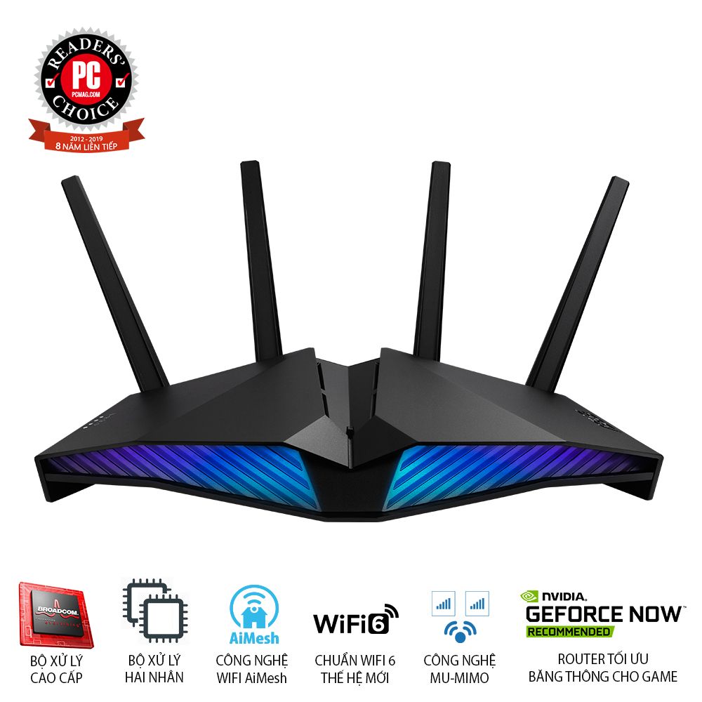 ASUS RT-AX82U Chuẩn AX5400 dual-band WiFi 6 AURA RGB