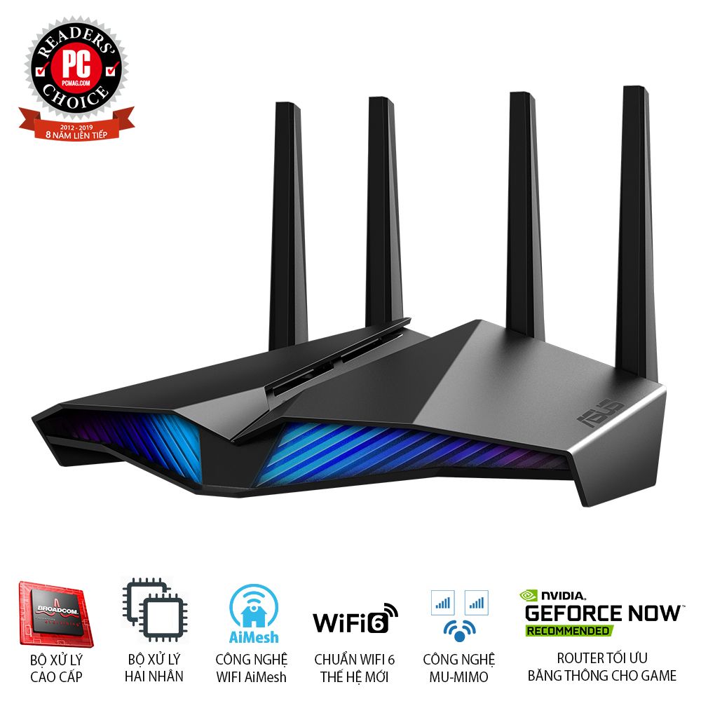 ASUS RT-AX82U Chuẩn AX5400 dual-band WiFi 6 AURA RGB