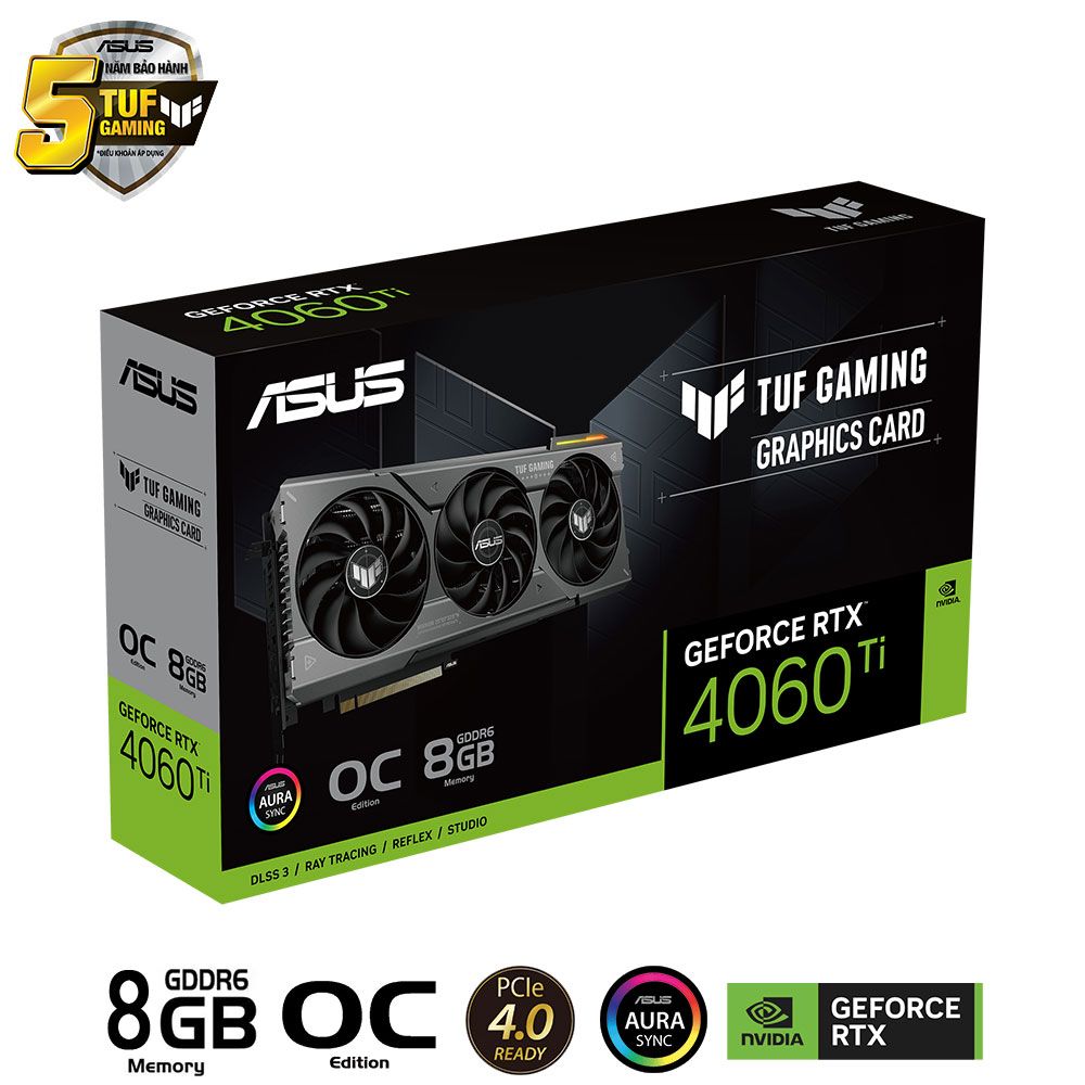 VGA ASUS TUF Gaming GeForce RTX™ 4060 Ti 8GB GDDR6 OC Edition