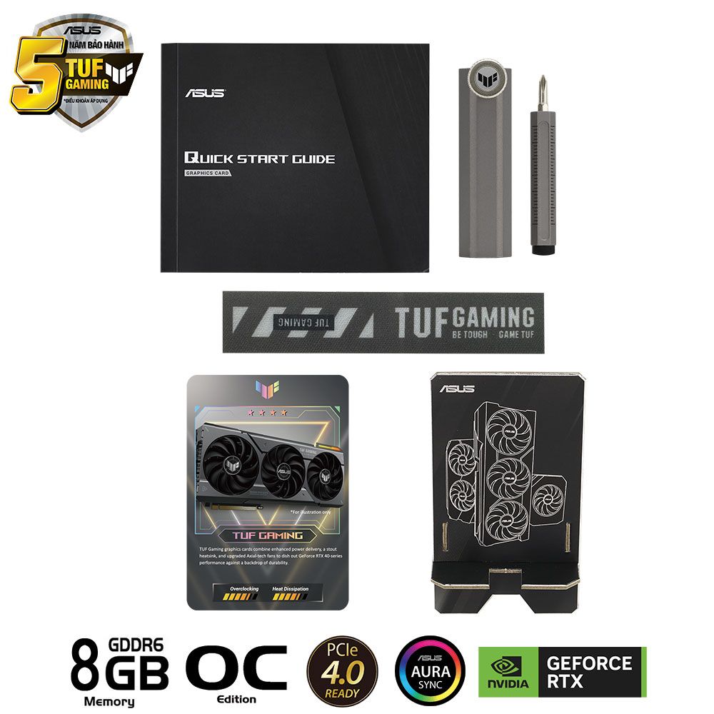 VGA ASUS TUF Gaming GeForce RTX™ 4060 Ti 8GB GDDR6 OC Edition