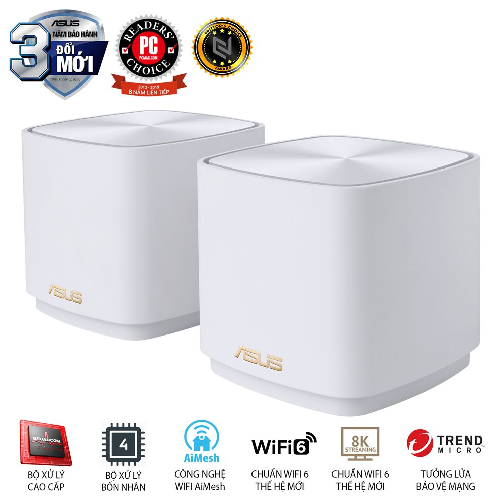 Asus ZenWiFi Router AX Mini XD4S White (W-2-PK) chuẩn AX1800