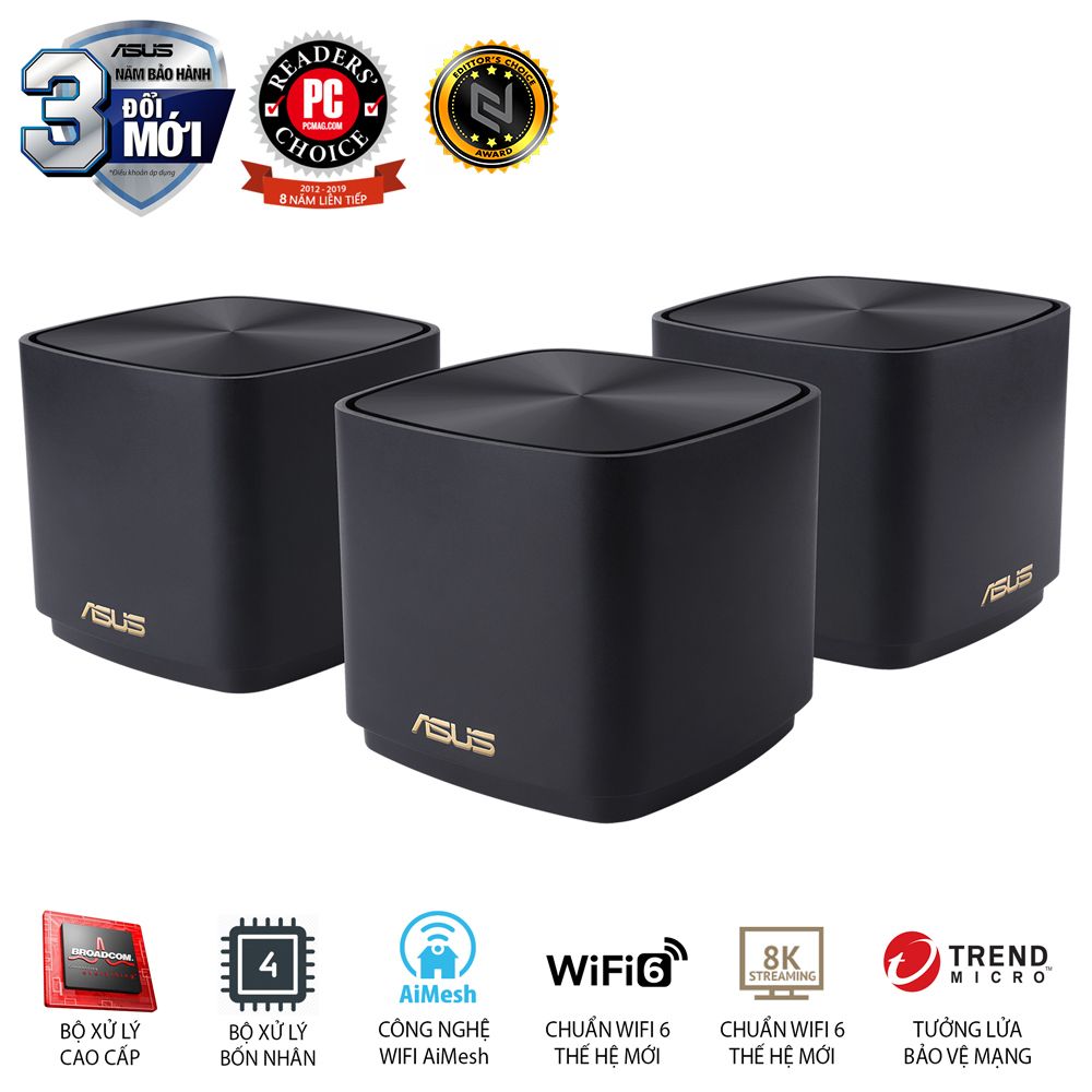 Asus ZenWiFi Router AX Mini XD4 (3-PK) chuẩn AX1800