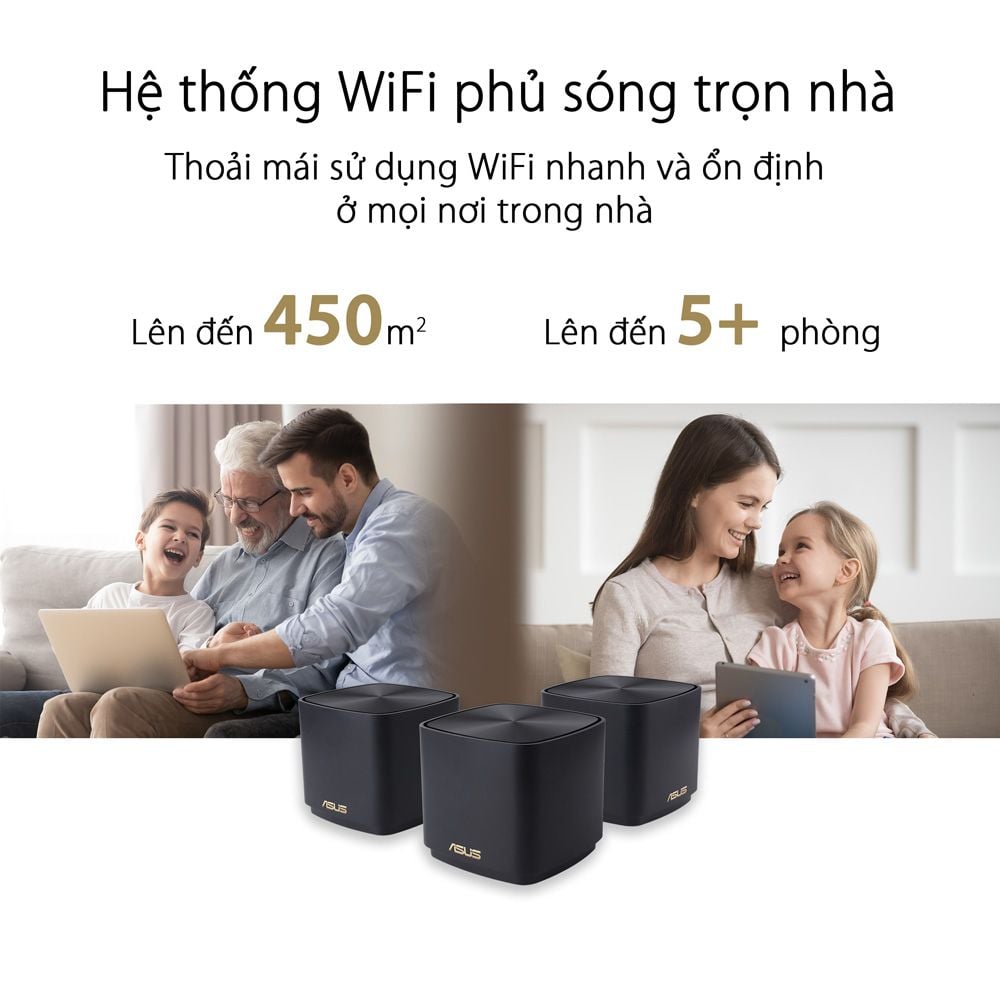 Asus ZenWiFi Router AX Mini XD4 (3-PK) chuẩn AX1800