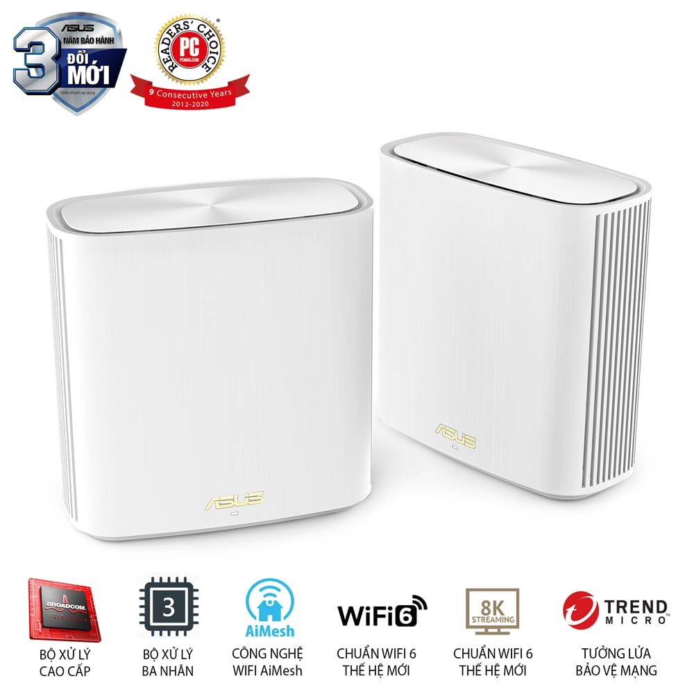 ASUS ZenWiFi Router XD6 (W-2-PK) chuẩn AX5400