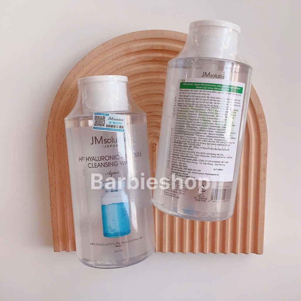 Tẩy Trang Jmsolution H9 Hyaluronic Ampoule / Derma Care Centella Cleansing Water Clear 500ml - 850ml