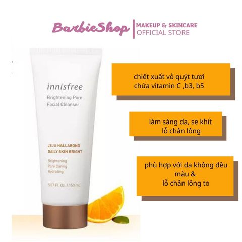 Sữa Rửa Mặt Innisfree Brightening Pore Facial Cleanser 150g