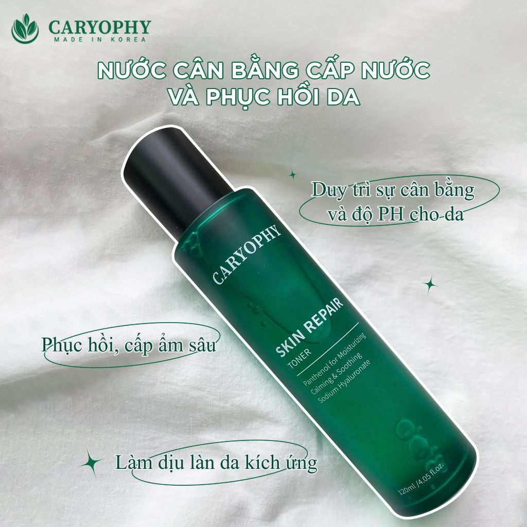 Combo Cấp Ẩm, Phục Hồi, Làm Dịu Da Caryophy Skin Repair Caryophy (Toner, Serum, Cream)