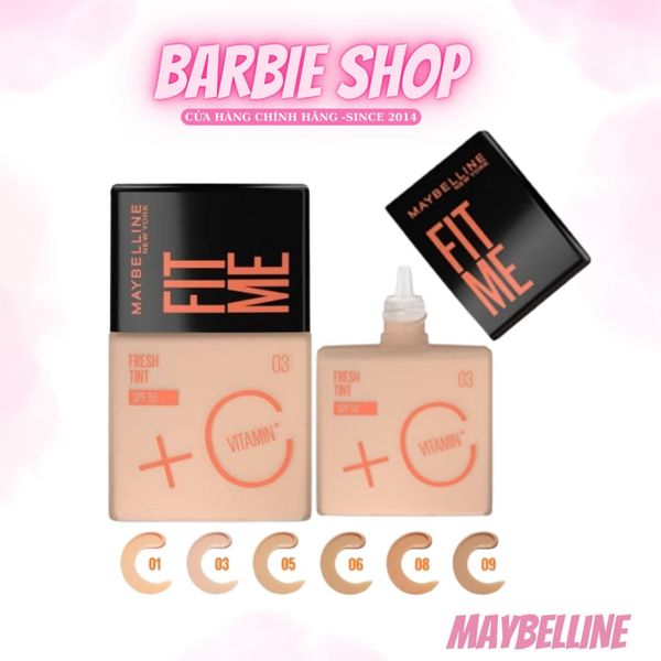 Kem Nền Chống Nắng Maybelline Fit Me Fresh Tint Vitamin C Foundation SPF50 PA+++ 30ml