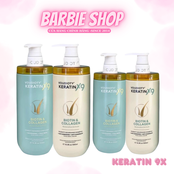 Bộ Dầu Gội Xả Voudioty Keratin X9 Biotin & Collagen 500ml -1000ml