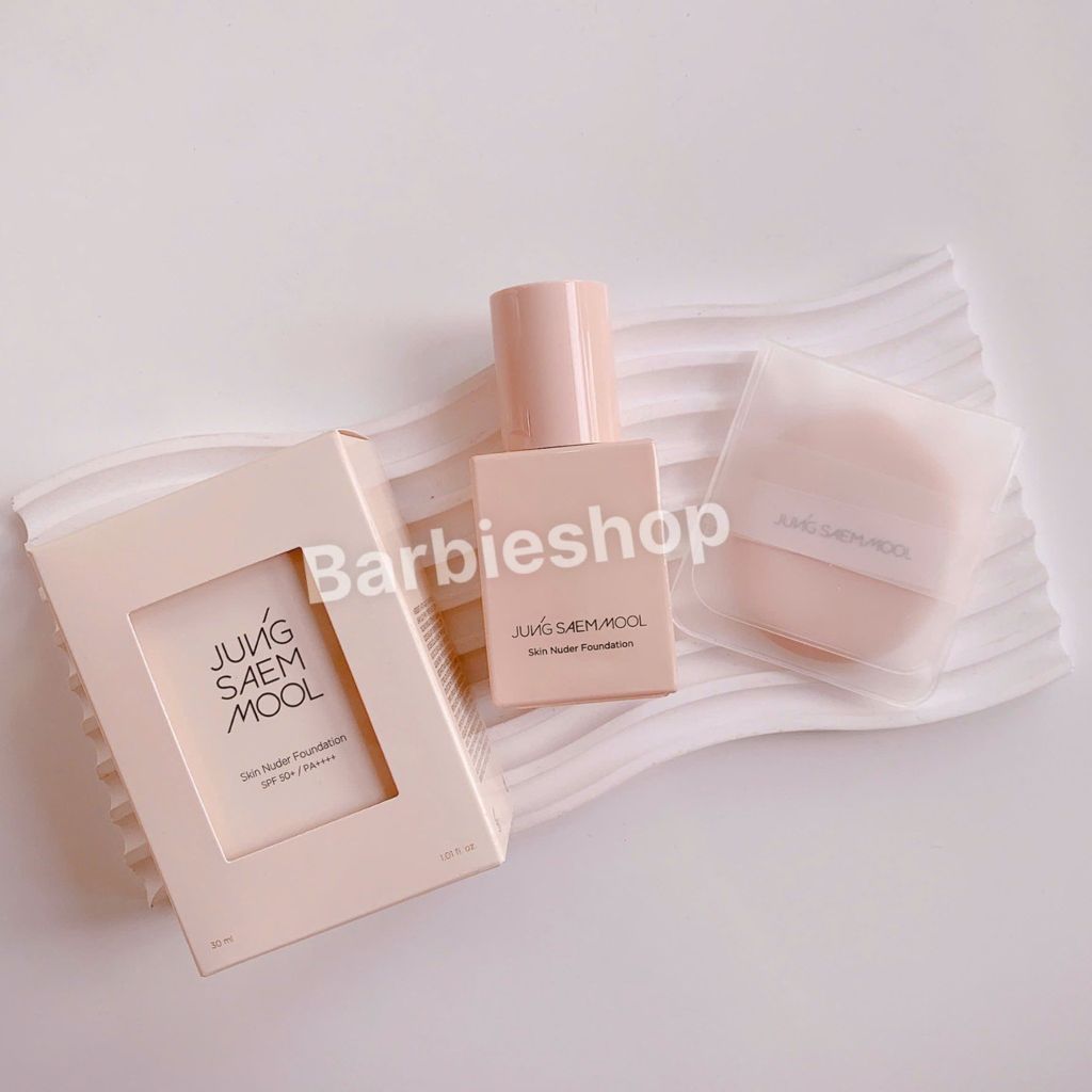 Kem Nền Jung Saem Mool Skin Nuder Foundation SPF 50+ PA++++ 30ml - Kèm Bông Mút