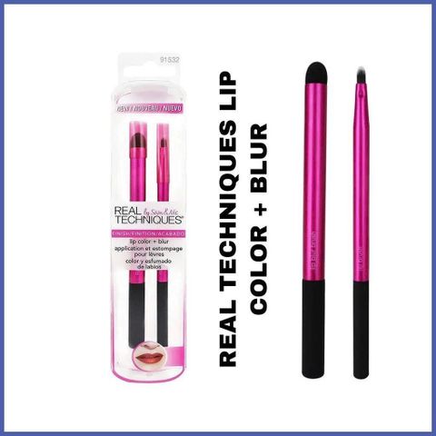 Bộ Cọ Trang Điểm Real Techniques Lip Color & Blur 2 Cọ Viền Và Tán Màu Môi