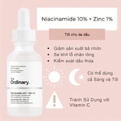 Serum Tinh chất Trị Mụn Và Giảm Thâm The Ordinary Niacinamide 10% + Zinc 1% 30ml