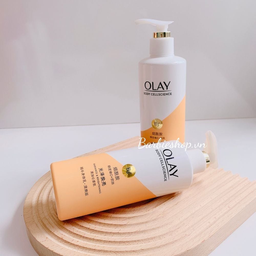 Dưỡng Thể Trắng Da Toàn Thân Olay Body Cellscience 250ml B3 + Vitamin C - Optic Glow Radiance + Radiance & Brightening