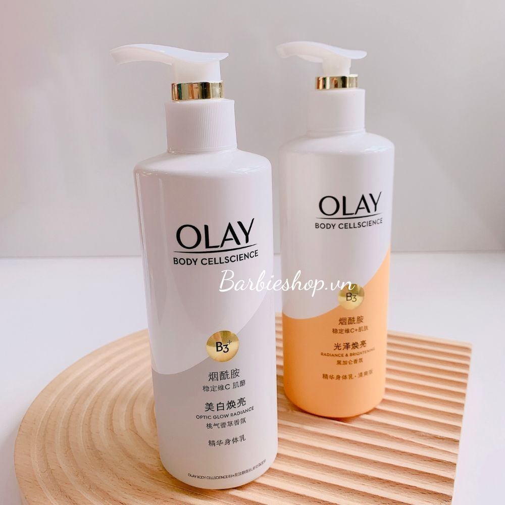 Dưỡng Thể Trắng Da Toàn Thân Olay Body Cellscience 250ml B3 + Vitamin C - Optic Glow Radiance + Radiance & Brightening