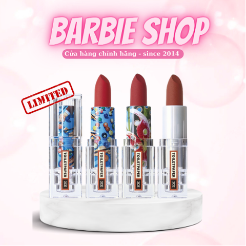 [3CE X TOILETPAPER] Son 3ce Soft Matte Lipstick - Sensual Breezea , Azure Pink , Cold Space (Phiên Bản Giới Hạn)
