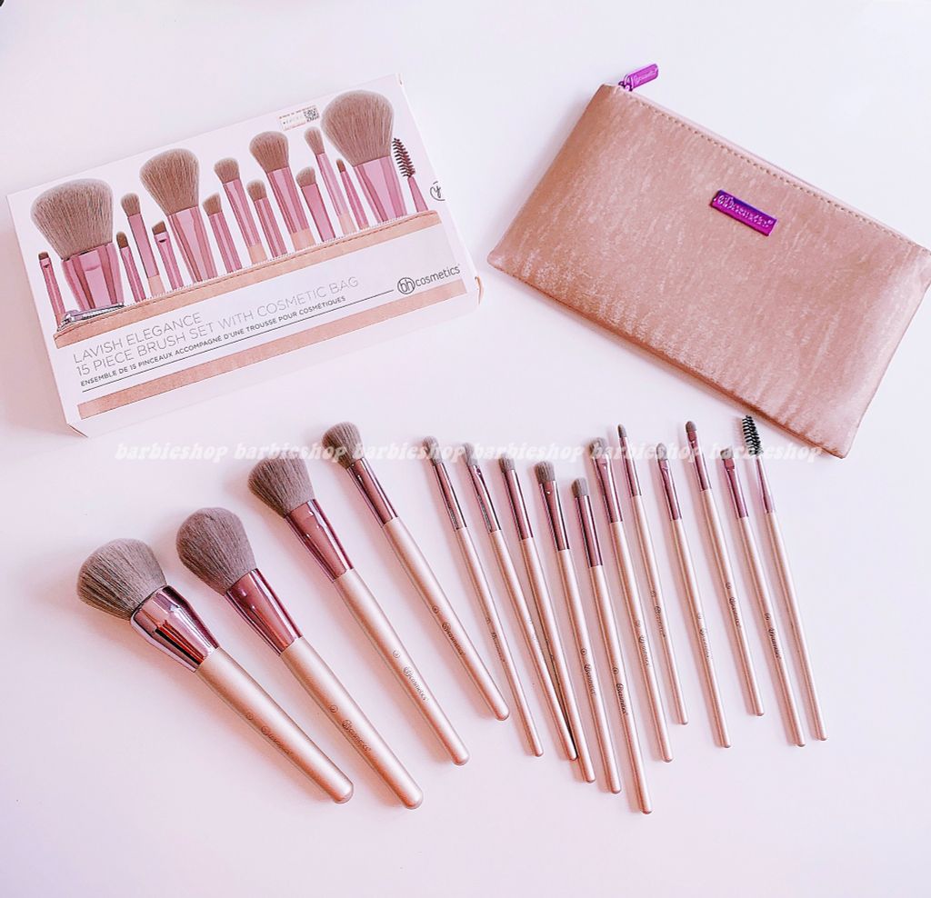 Bộ Cọ Trang Điểm BH Cosmetics Lavish Elegance 15 Cây Kèm Túi Đựng