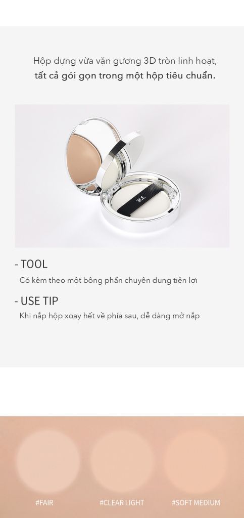 Phấn Phủ nén 3CE Makeup Fix Powder Vỏ Kim Loại